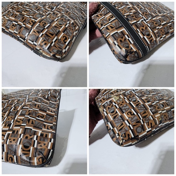 Authentic Salvatore Ferragamo Coated Canvas Shoulder Bag Brown - Picture 8 of 16